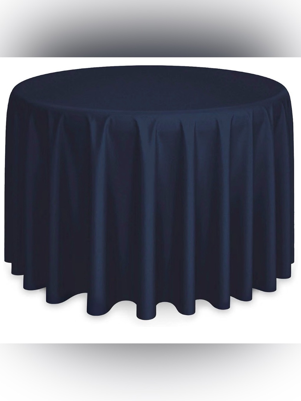 120” Round Tablecloth for Home Dining - Navy Blue